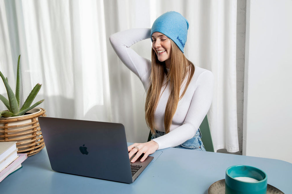 work from home ice beanie